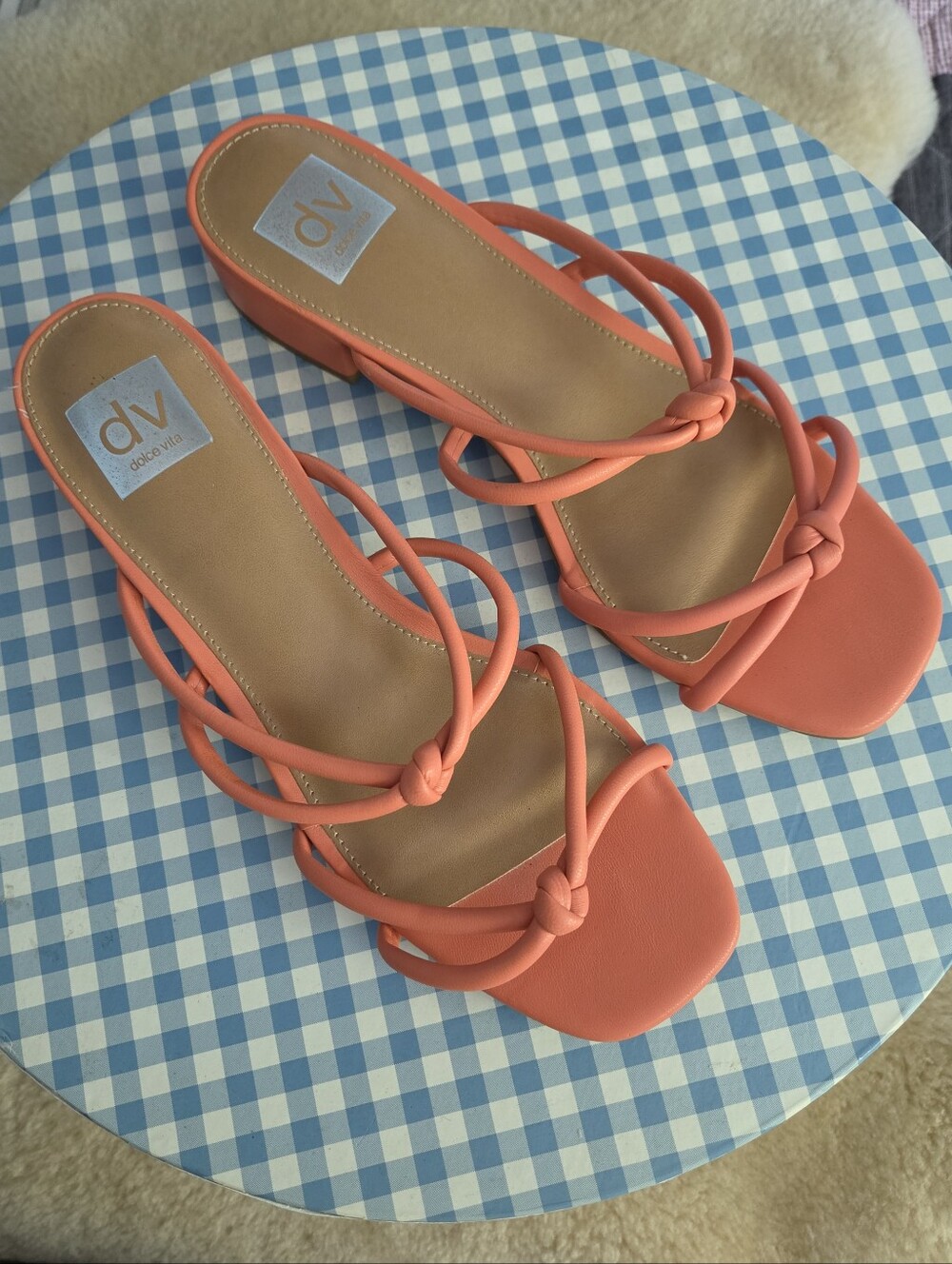 Dolce Vita | Tangerine Knot-Strap Low Block Heel Wisteria Sandals | Size 9 US